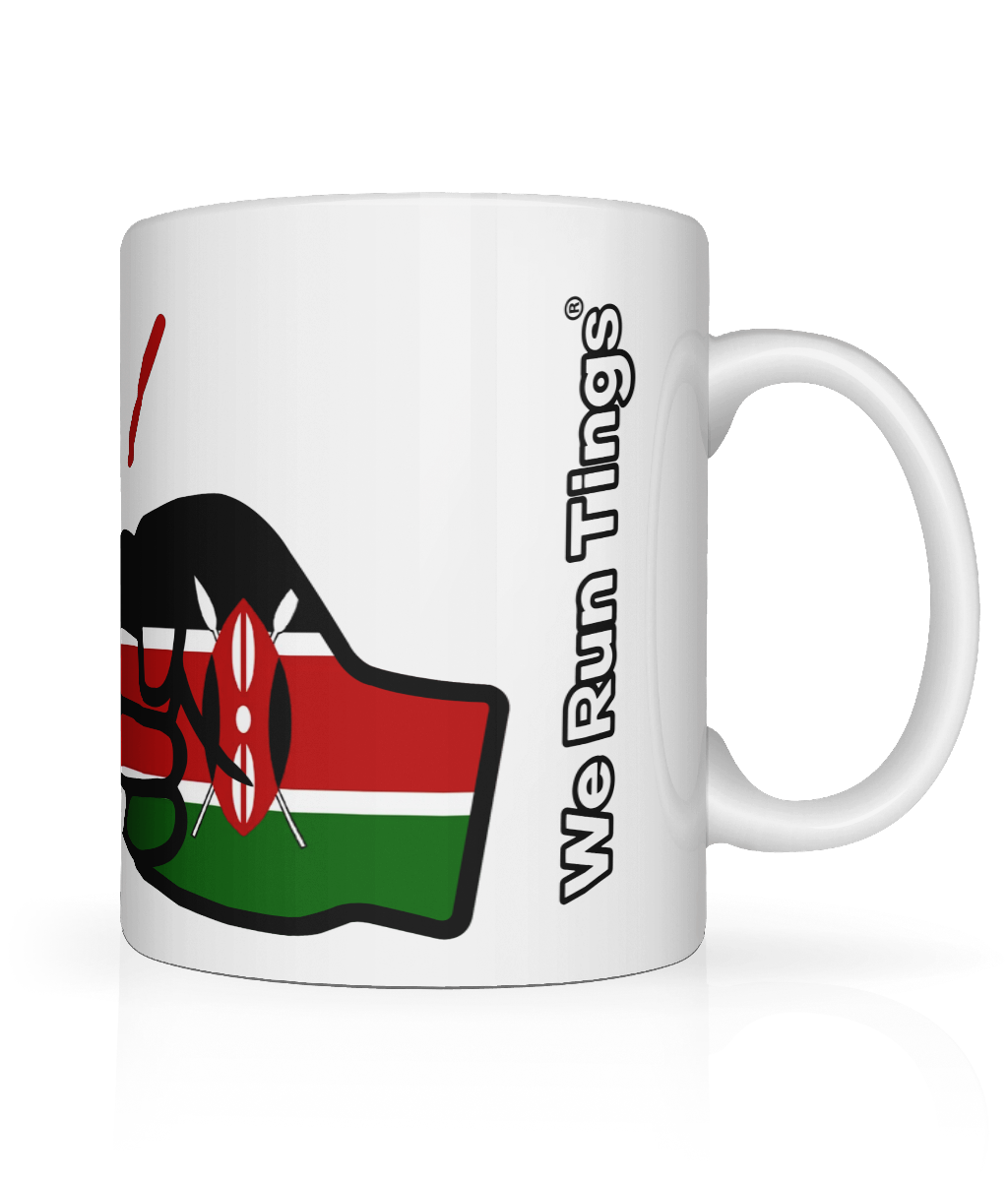 We Run Tings, Kenya, Tea, Coffee Ceramic Mug, Cup, White, 11oz
