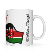 We Run Tings, Kenya, Tea, Coffee Ceramic Mug, Cup, White, 11oz