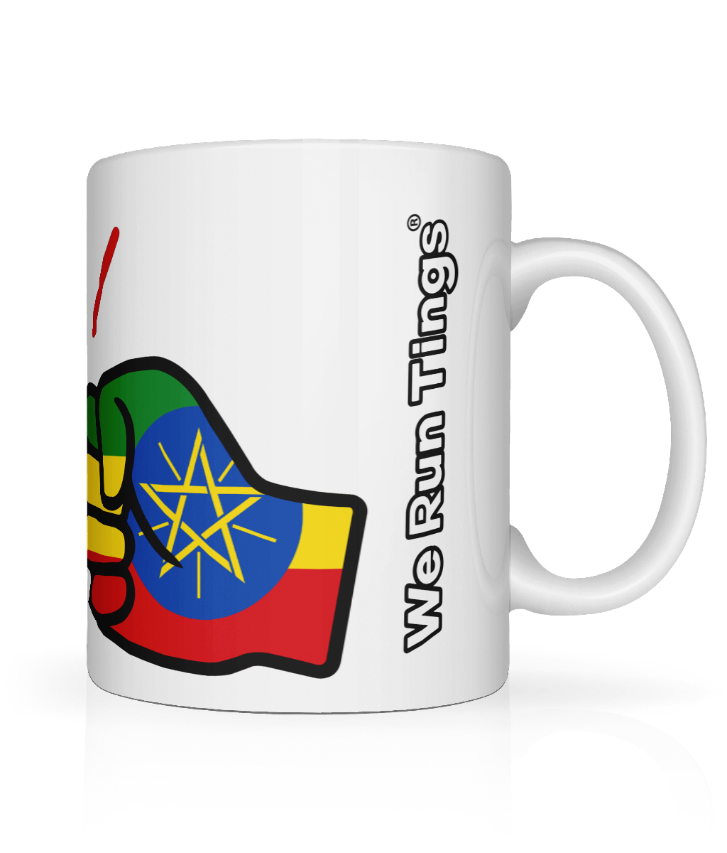 We Run Tings, Ethiopia, Tea, Coffee Ceramic Mug, Cup, White, 11oz