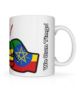 We Run Tings, Ethiopia, Tea, Coffee Ceramic Mug, Cup, White, 11oz