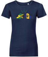 We Run Tings, Jamaica & Barbados, Dual Parentage, Women's, Organic Ring Spun Cotton T-Shirt, Outline