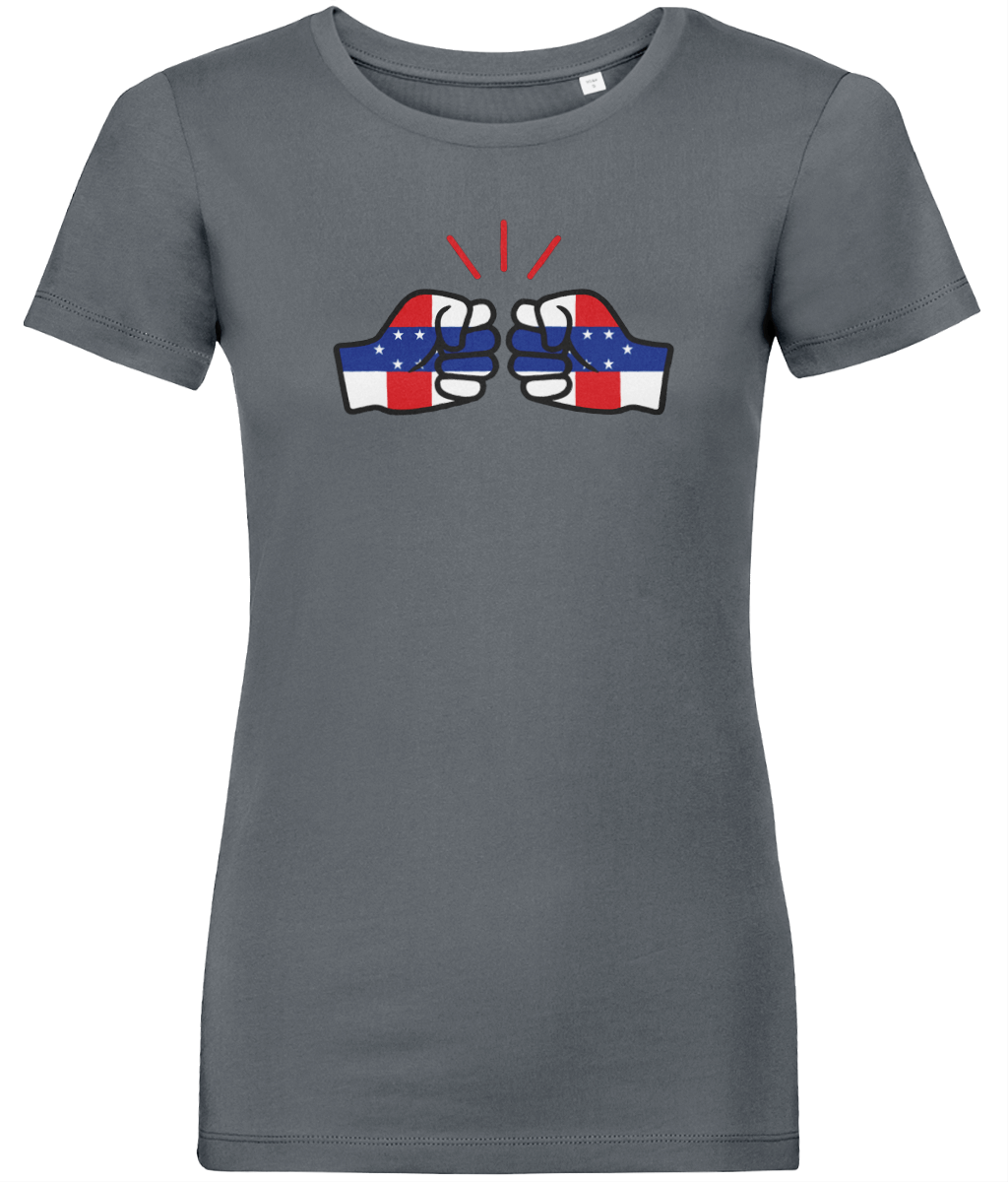 We Run Tings, Netherlands Antilles, Women's, Organic Ring Spun Cotton, Contemporary Shaped Fit T-Shirt