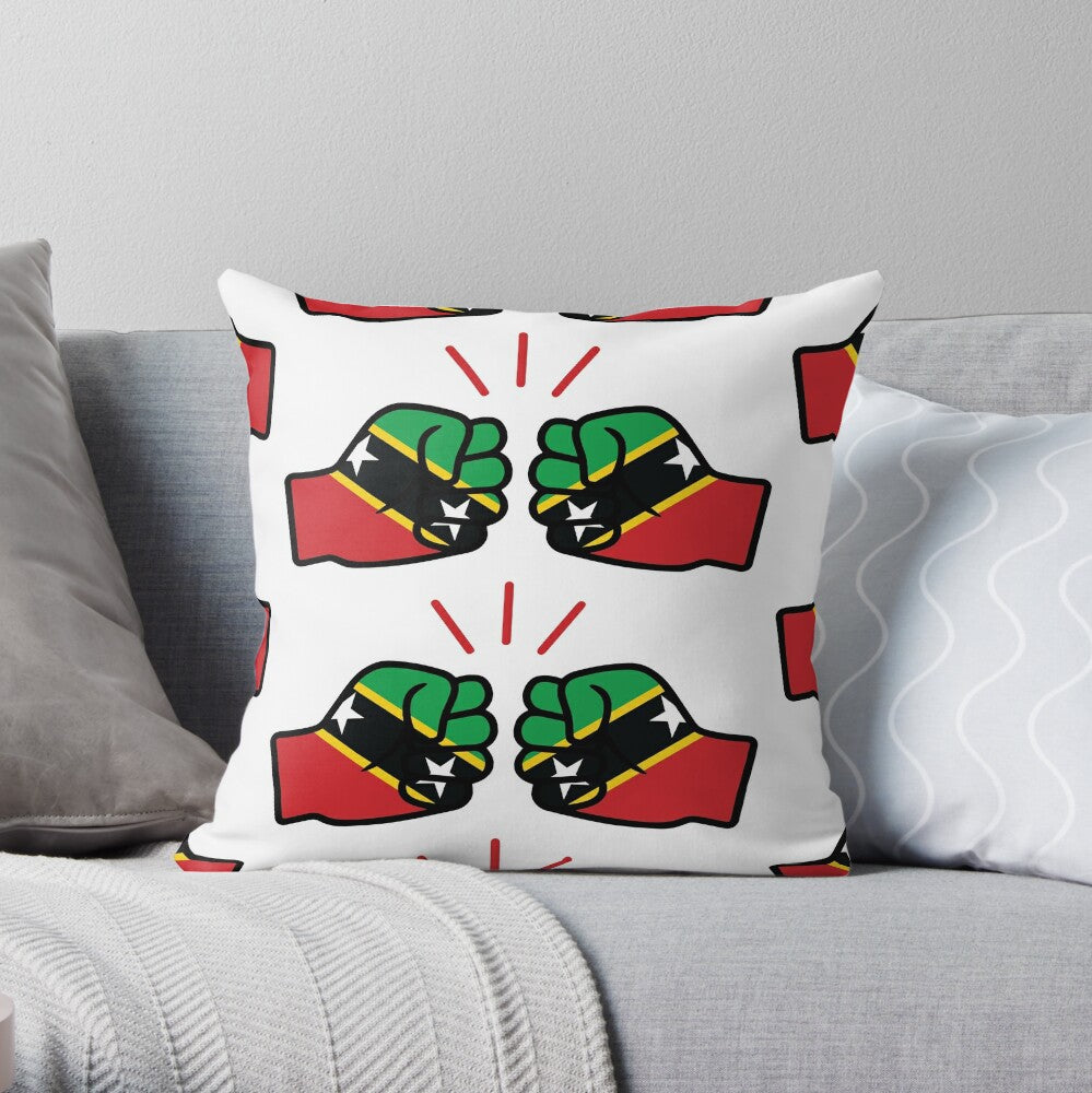 We Run Tings, St. Kitts and Nevis, Throw, Pillow, Cushion, White, 40 x 40cm