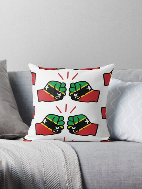 We Run Tings, St. Kitts and Nevis, Throw, Pillow, Cushion, White, 40 x 40cm