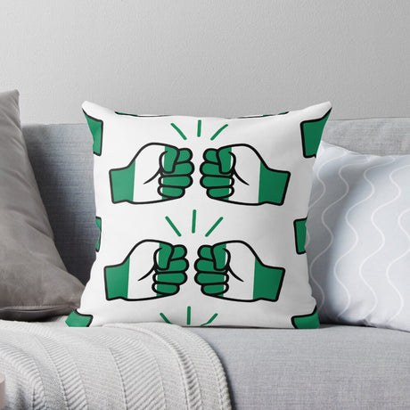 We Run Tings, Nigeria, Throw, Pillow, Cushion, White, 40 x 40cm