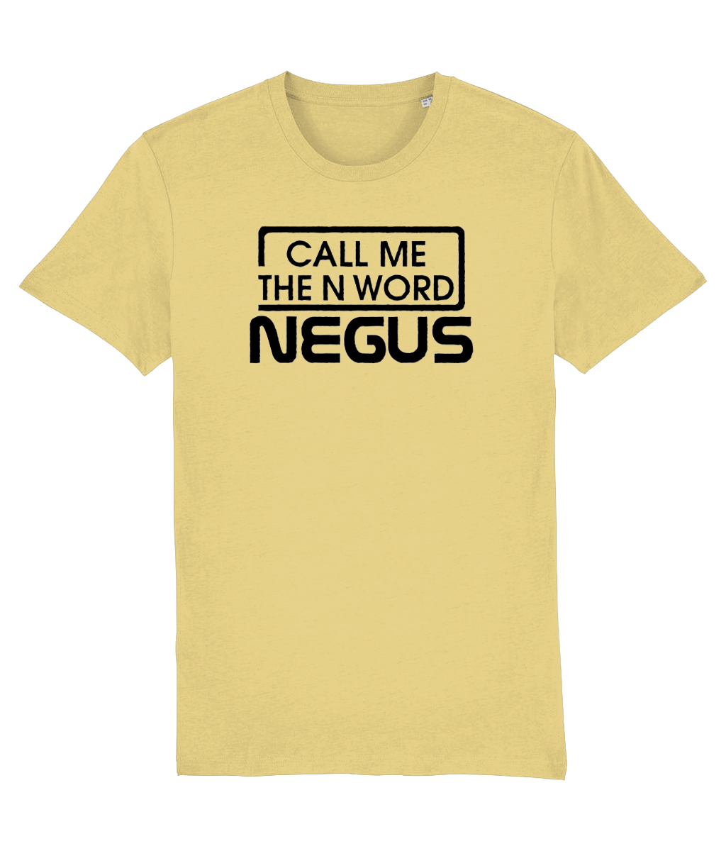 Call Me The N Word Negus, Men's, Organic Ring Spun Cotton T-Shirt, Black Logo