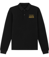 Call Me The N Word Negus, Long Sleeve Cotton Polo Shirt, Gold Logo, Various Colours