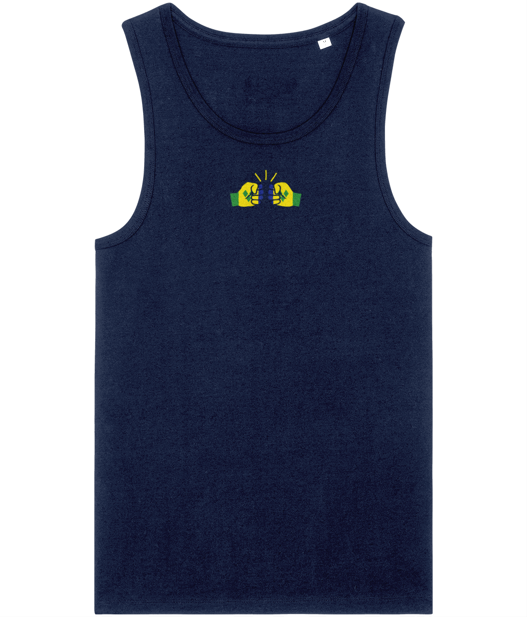 We Run Tings,  St. Vincent, Men's, Organic Cotton, Tank/Vest Top, Small Centre Logo
