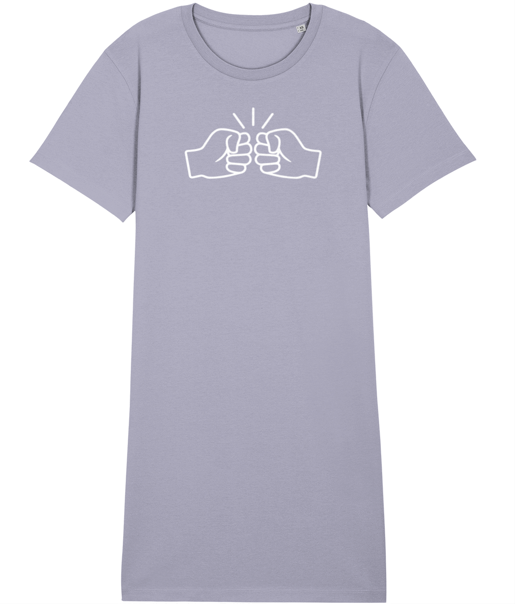 We Run Tings, White Logo, Organic Cotton T-Shirt Dress