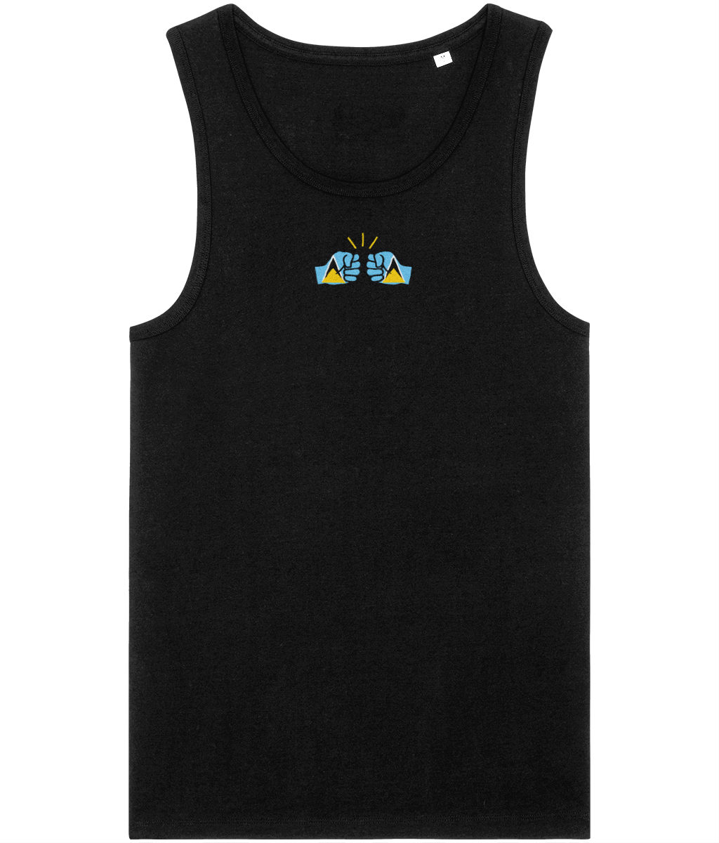We Run Tings,  St. Lucia, Men's, Organic Cotton, Tank/Vest Top, Small Centre Logo