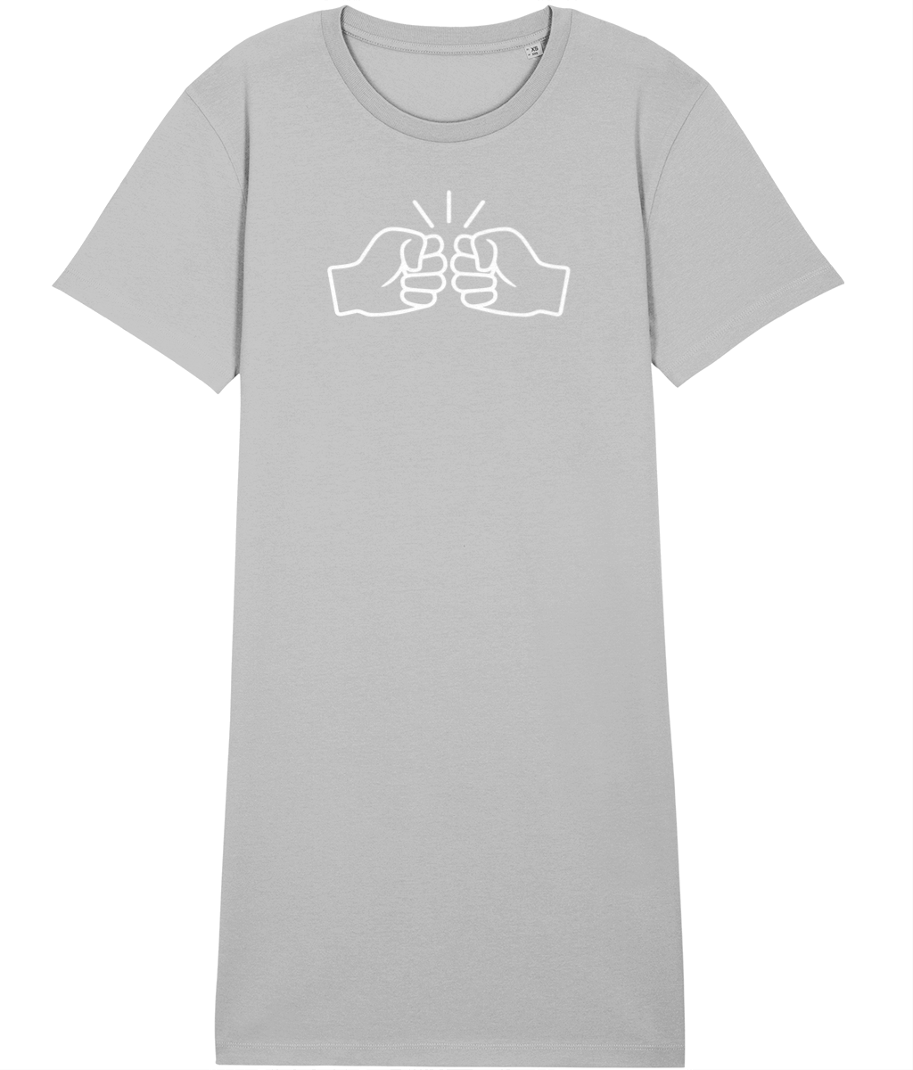 We Run Tings, White Logo, Organic Cotton T-Shirt Dress