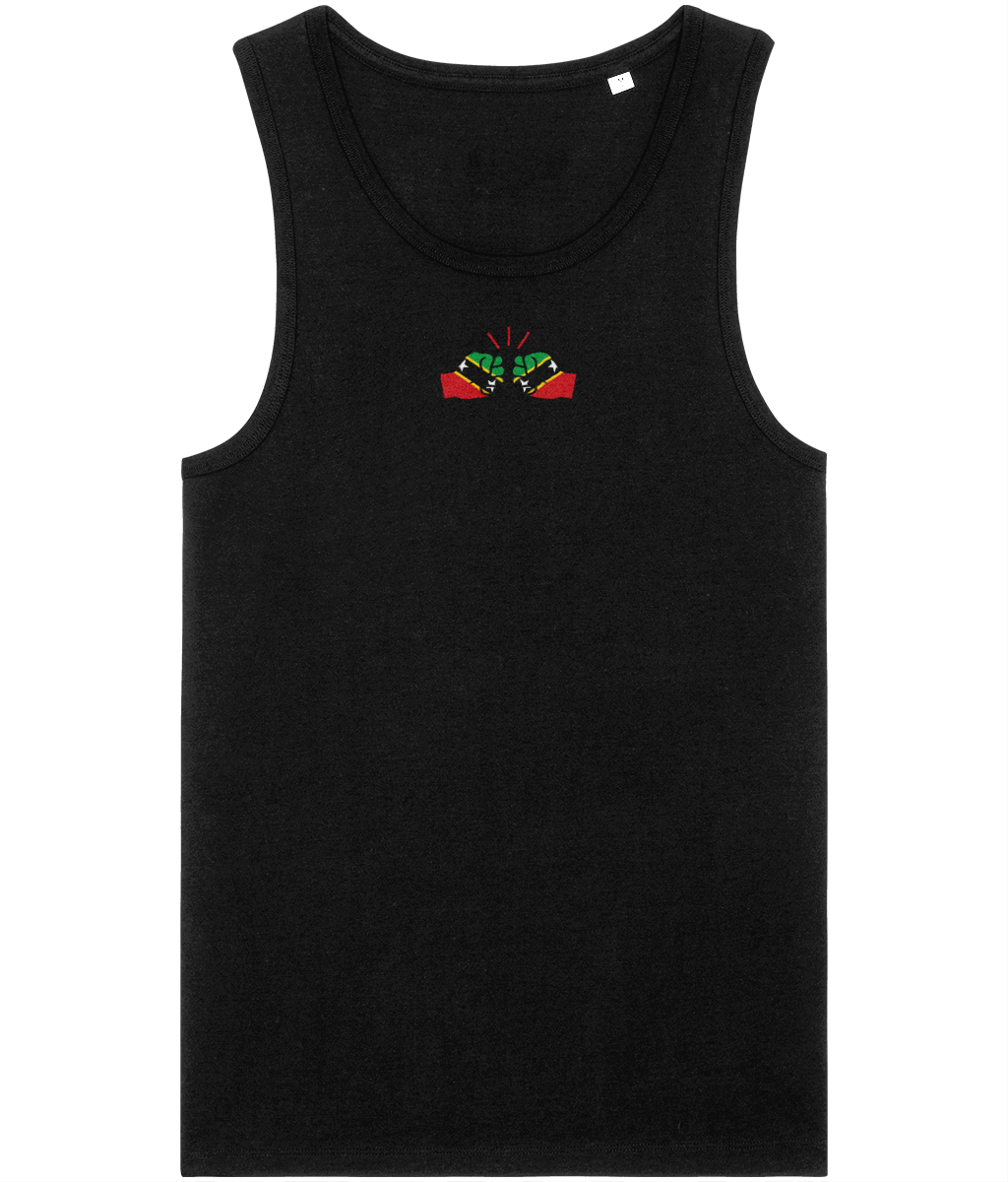 We Run Tings, St. Kitts and Nevis, Men's, Organic Cotton, Tank/Vest Top, Small Centre Logo