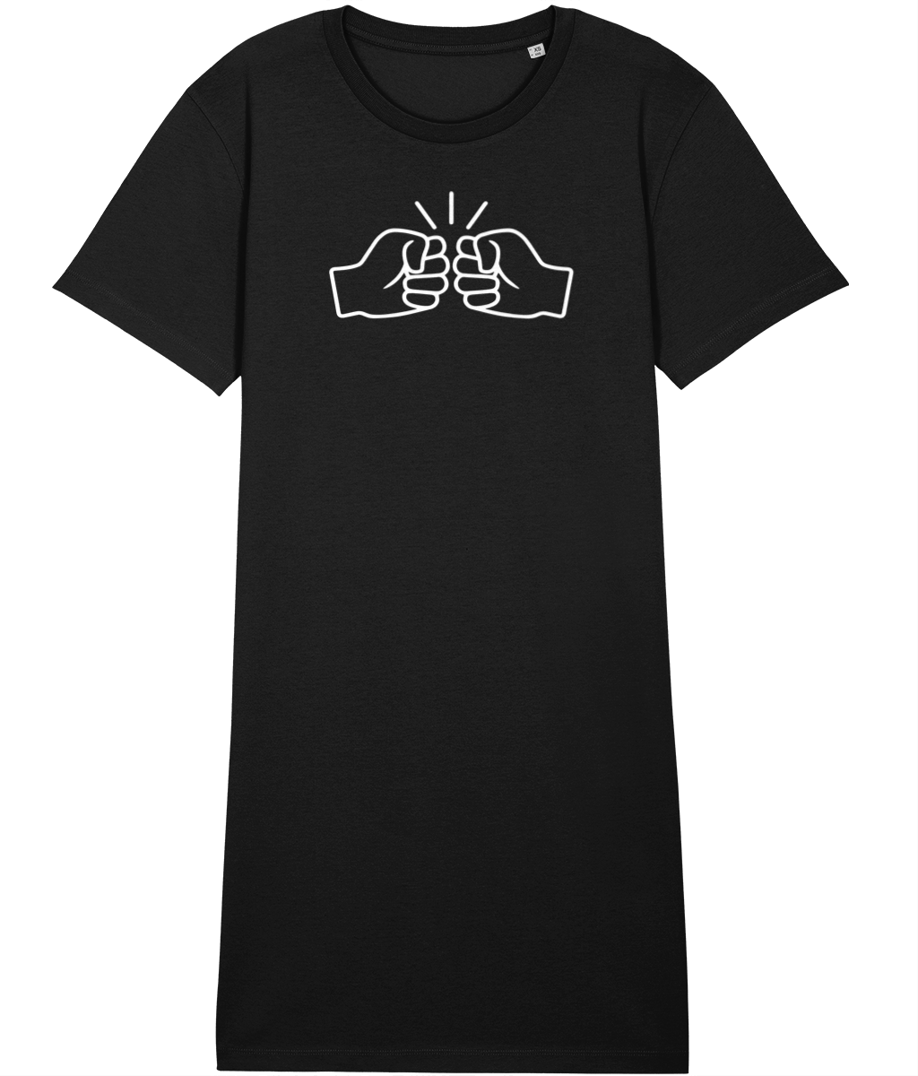 We Run Tings, White Logo, Organic Cotton T-Shirt Dress