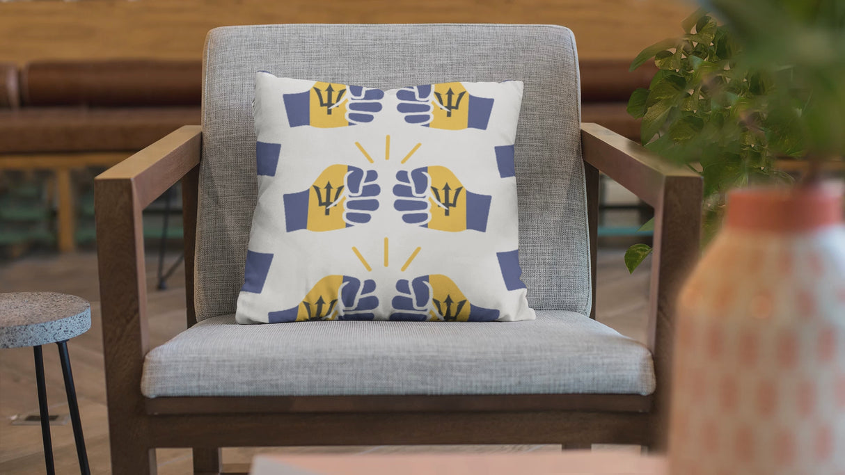 We Run Tings, Barbados, Throw, Pillow, Cushion, White, 40 x 40cm