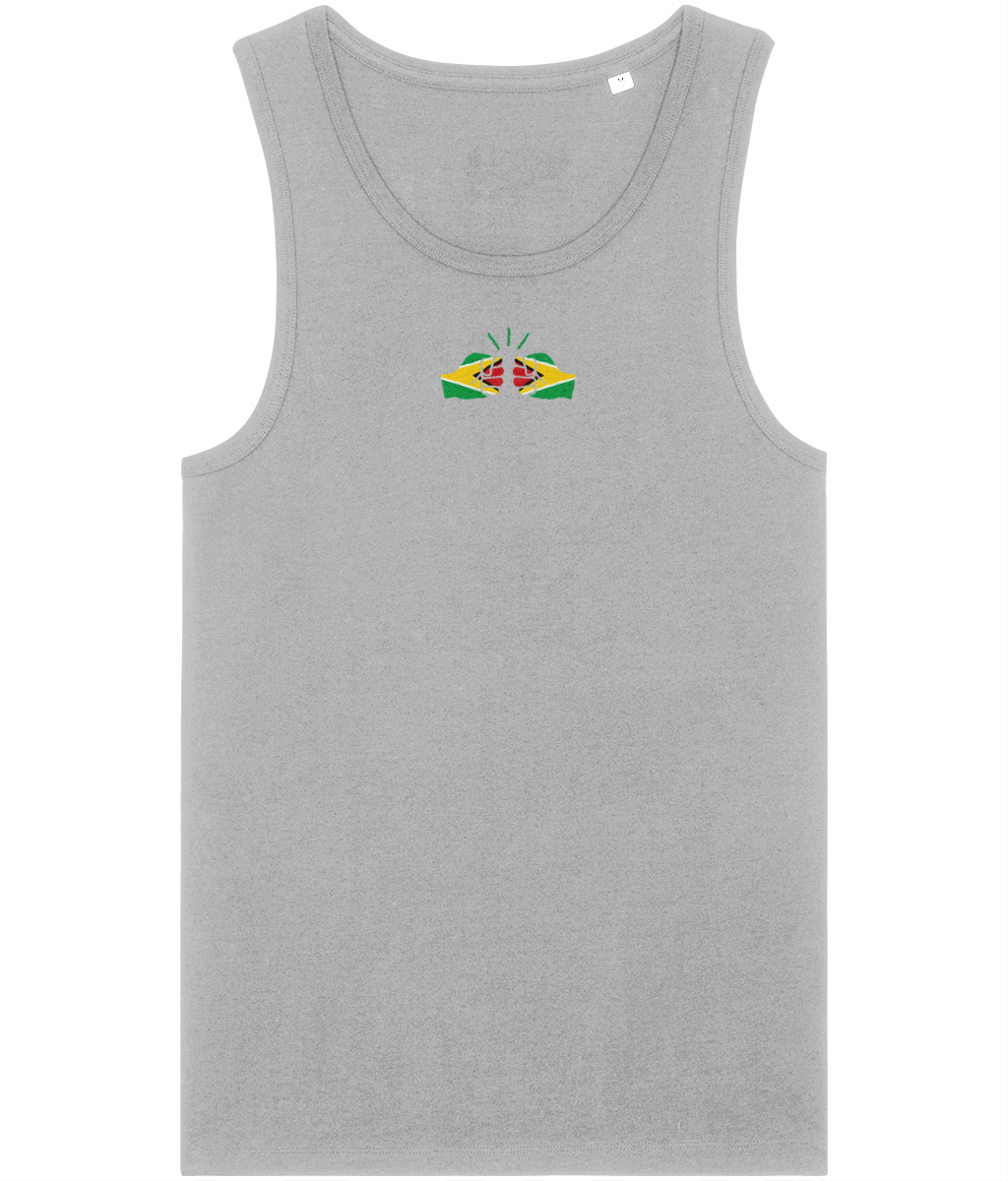 We Run Tings, Guyana, Men's, Organic Cotton, Tank/Vest Top, Small Centre Logo