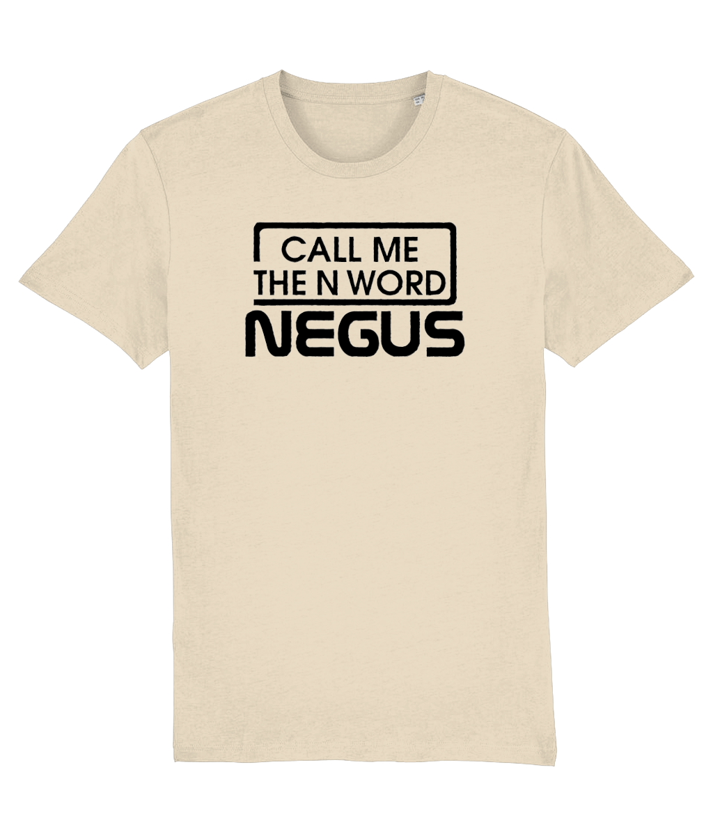 Call Me The N Word Negus, Men's, Organic Ring Spun Cotton T-Shirt, Black Logo