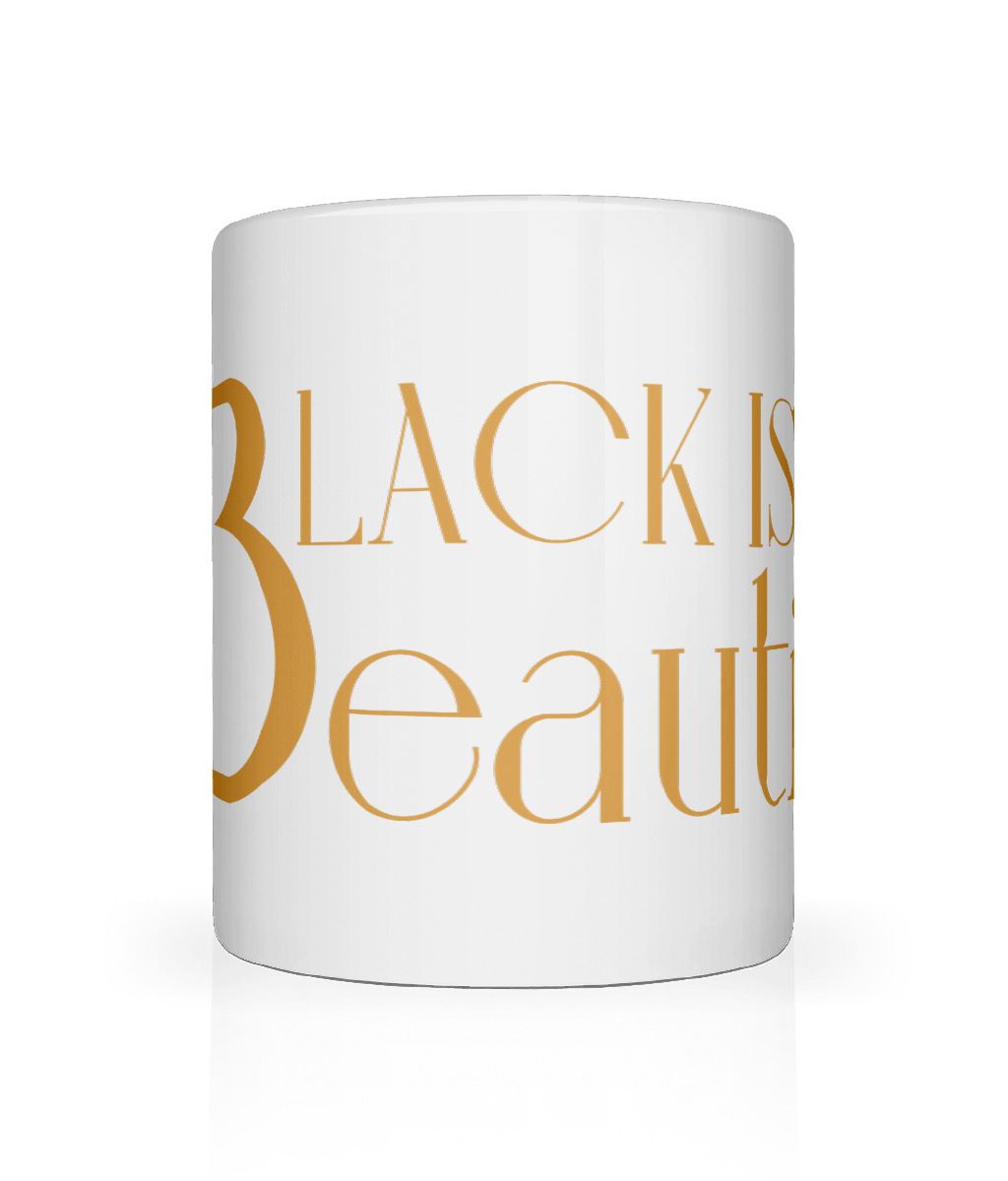 My Black Is Beautiful, Tea, Coffee Ceramic Mug, Cup, Gold Logo, White, 11oz