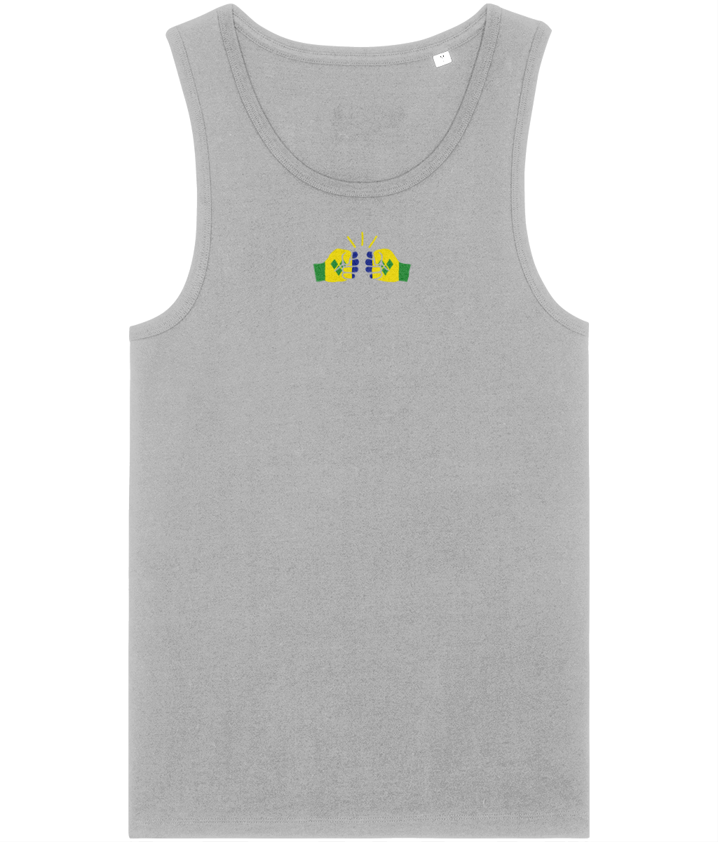 We Run Tings,  St. Vincent, Men's, Organic Cotton, Tank/Vest Top, Small Centre Logo