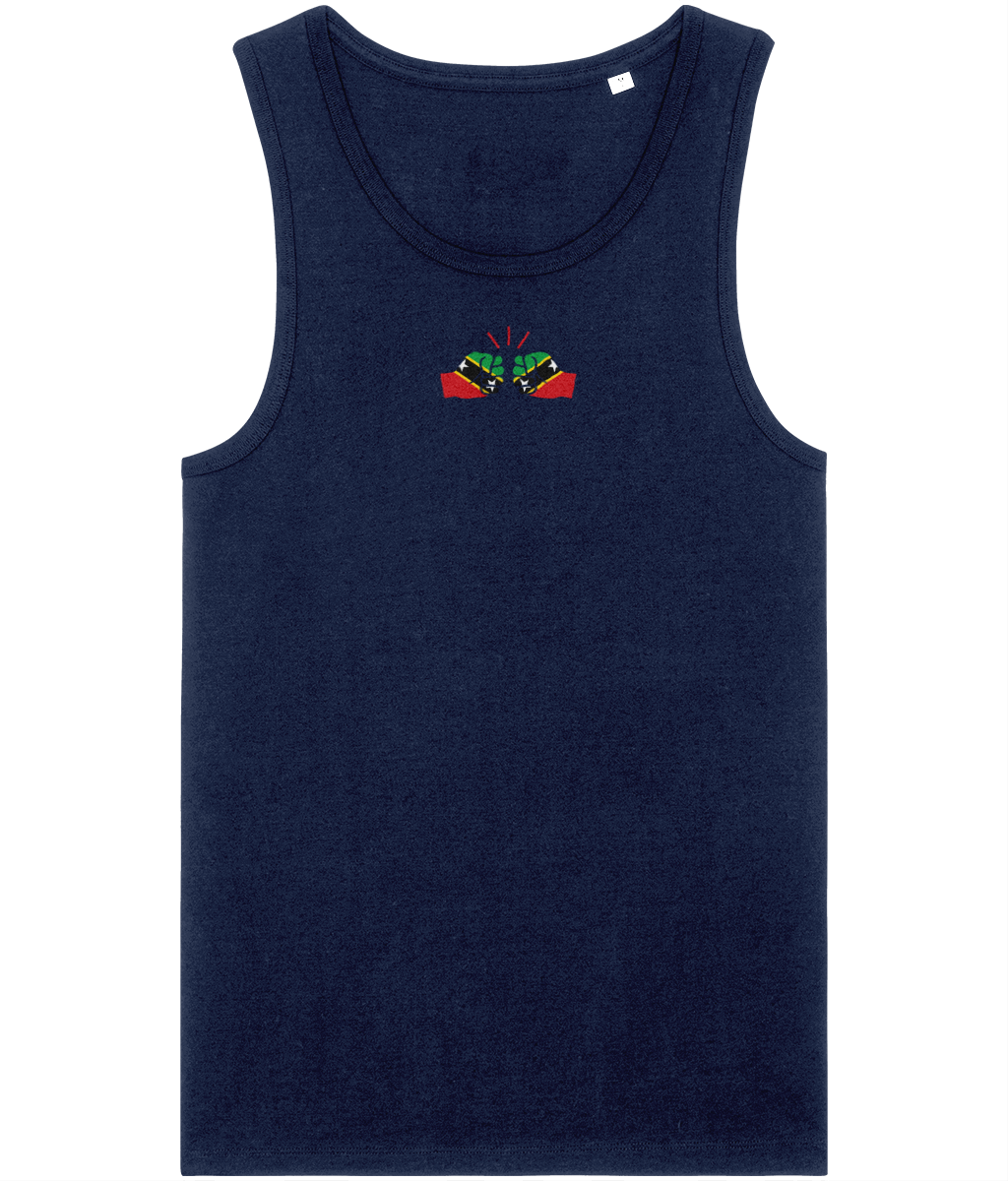 We Run Tings, St. Kitts and Nevis, Men's, Organic Cotton, Tank/Vest Top, Small Centre Logo