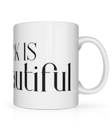 My Black Is Beautiful, Tea, Coffee Ceramic Mug, Cup, Black Logo, White, 11oz