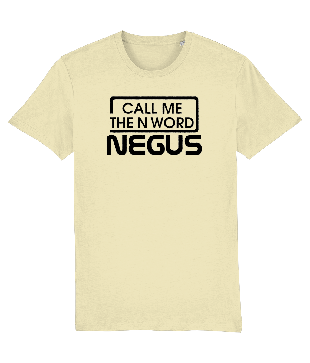 Call Me The N Word Negus, Men's, Organic Ring Spun Cotton T-Shirt, Black Logo