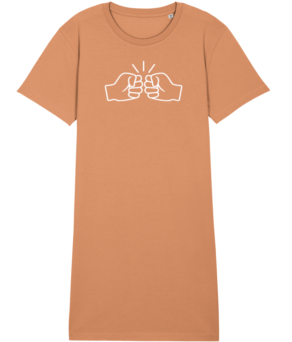 We Run Tings, White Logo, Organic Cotton T-Shirt Dress