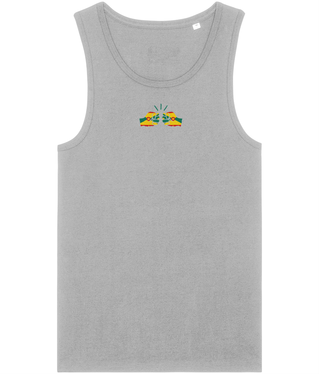 We Run Tings, Grenada, Men's, Organic Cotton, Tank/Vest Top, Small Centre Logo