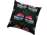 We Run Tings, Gambia, Throw, Pillow, Cushion, Black, 40 x 40cm