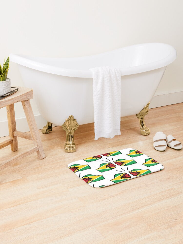 We Run Tings, Guyana, Bath & Shower Mat, Foam, Non Slip, Various Sizes