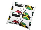 We Run Tings, Jamaica & Sudan, Dual Parentage, Throw, Pillow, Cushion, White, 40 x 40cm