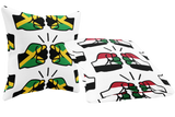We Run Tings, Jamaica & Sudan, Dual Parentage, Throw, Pillow, Cushion, White, 40 x 40cm