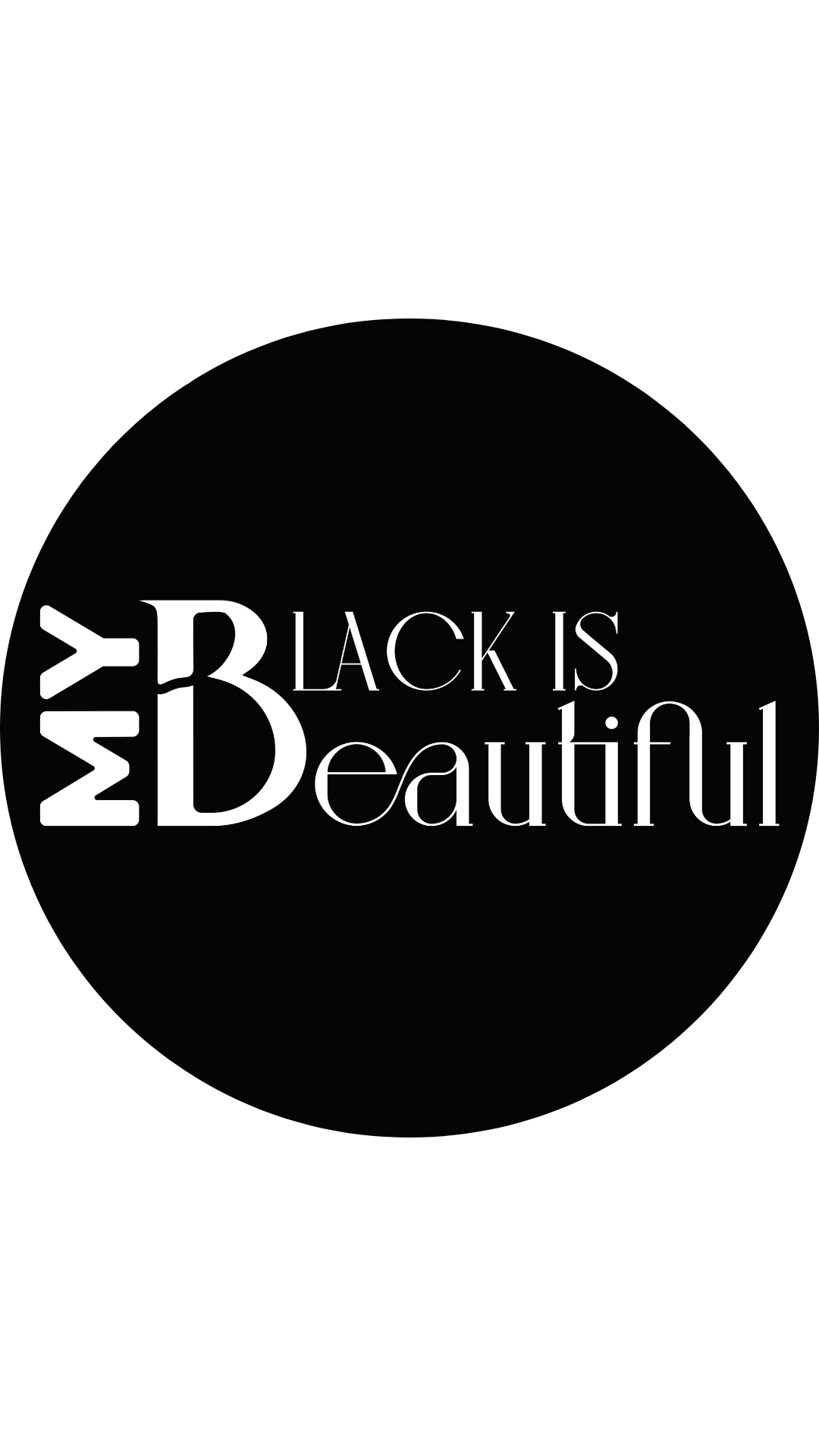 My Black Is Beautiful, Flat Round Disc Earrings, White Logo, 6.5cm