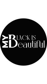 My Black Is Beautiful, Flat Round Disc Earrings, White Logo, 6.5cm