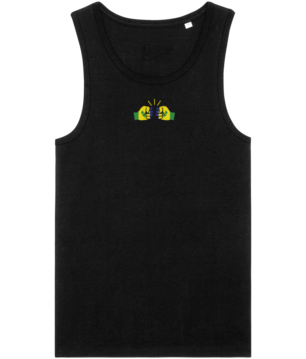 We Run Tings,  St. Vincent, Men's, Organic Cotton, Tank/Vest Top, Small Centre Logo