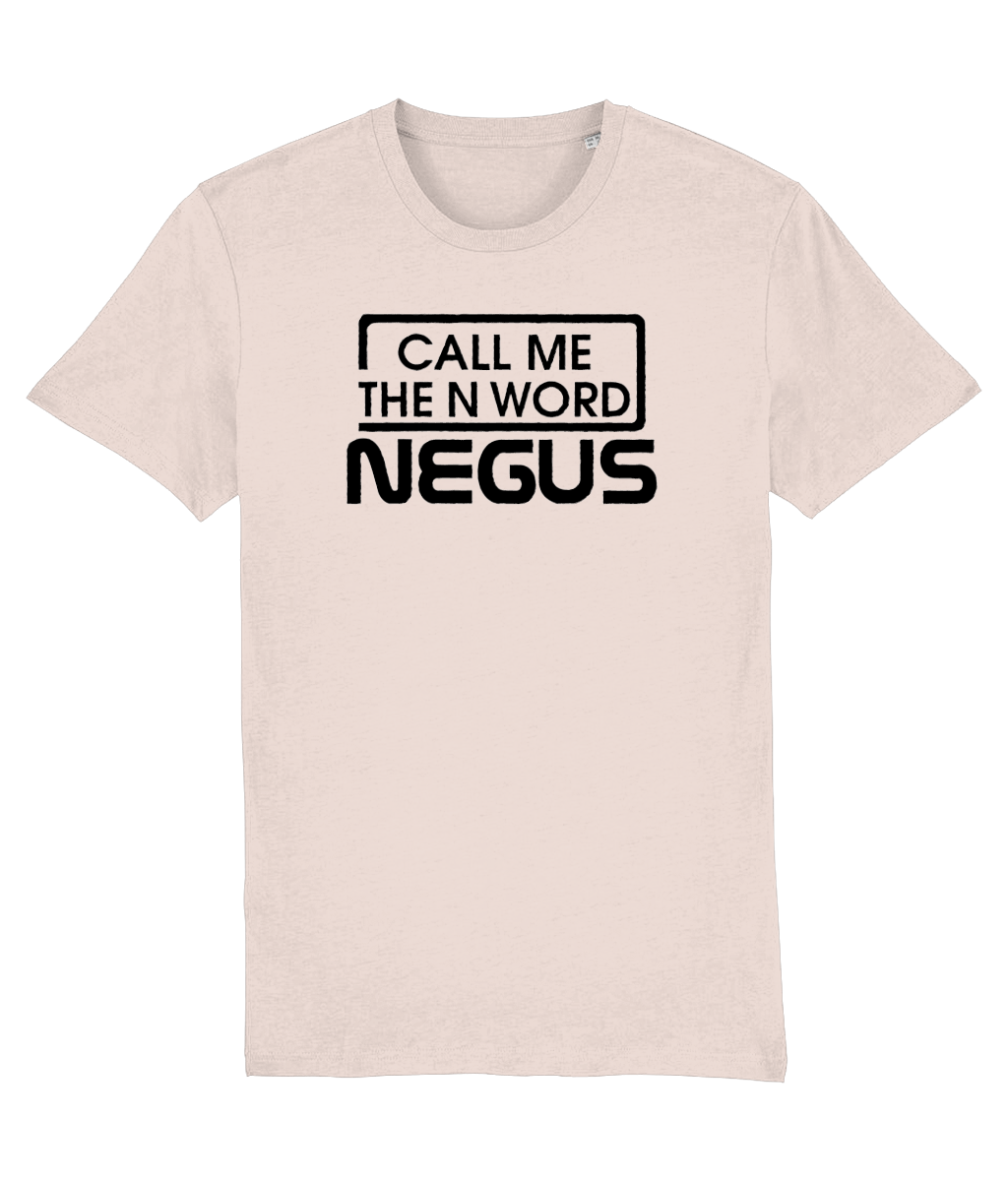 Call Me The N Word Negus, Men's, Organic Ring Spun Cotton T-Shirt, Black Logo