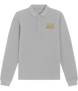 Call Me The N Word Negus, Long Sleeve Cotton Polo Shirt, Gold Logo, Various Colours