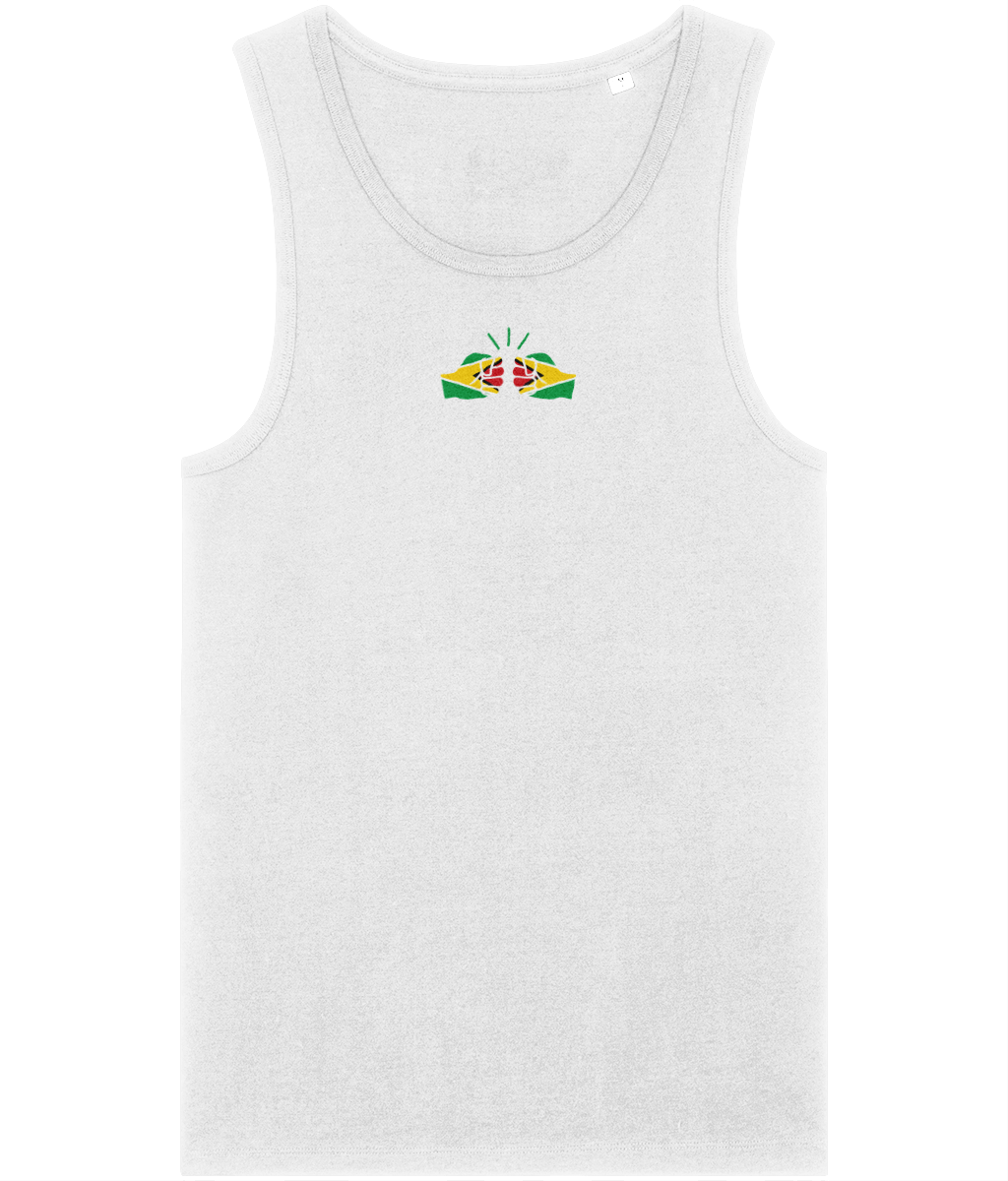 We Run Tings, Guyana, Men's, Organic Cotton, Tank/Vest Top, Small Centre Logo