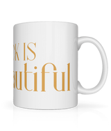 My Black Is Beautiful, Tea, Coffee Ceramic Mug, Cup, Gold Logo, White, 11oz