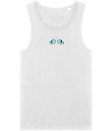 We Run Tings,  St. Lucia, Men's, Organic Cotton, Tank/Vest Top, Small Centre Logo