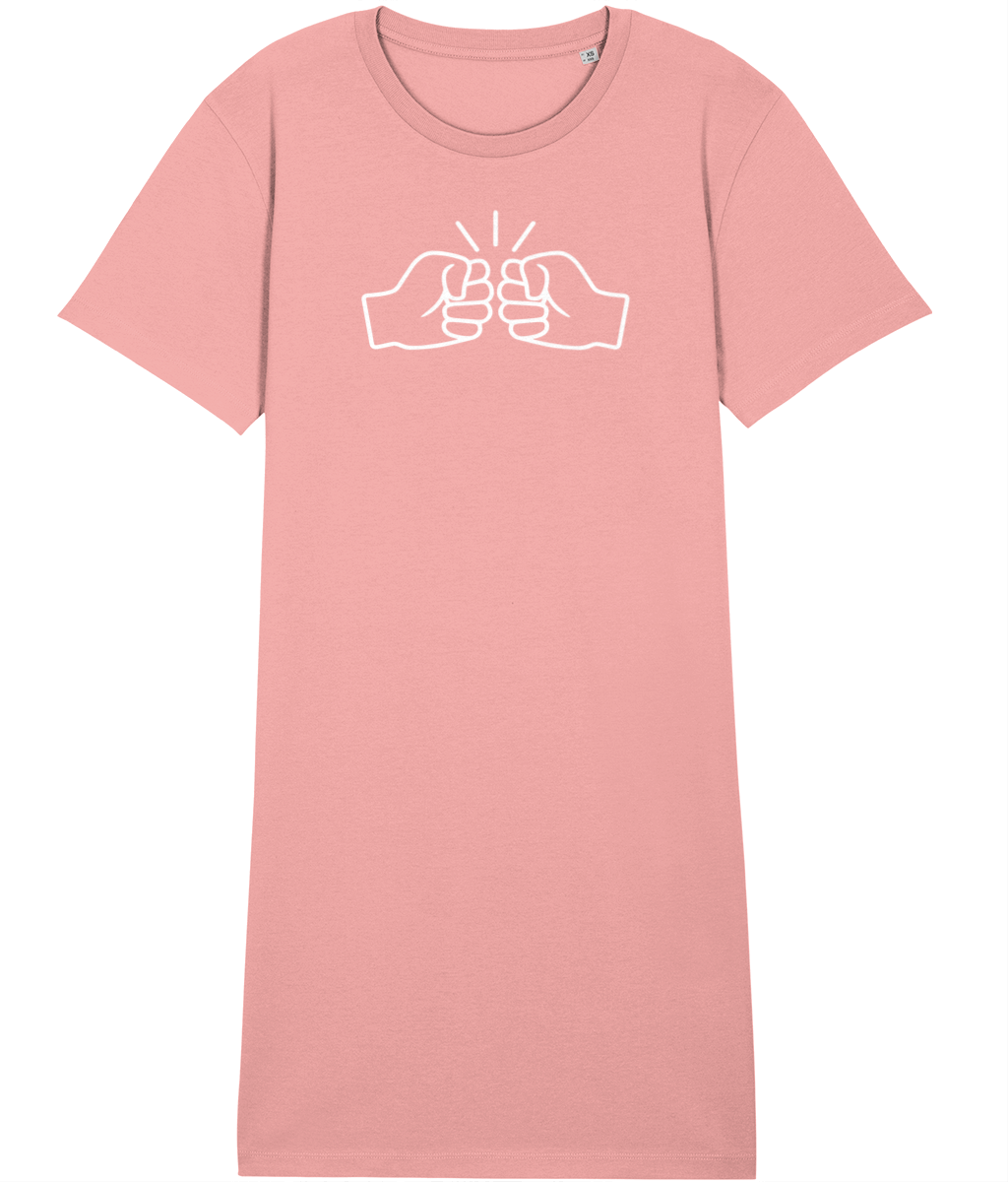 We Run Tings, White Logo, Organic Cotton T-Shirt Dress