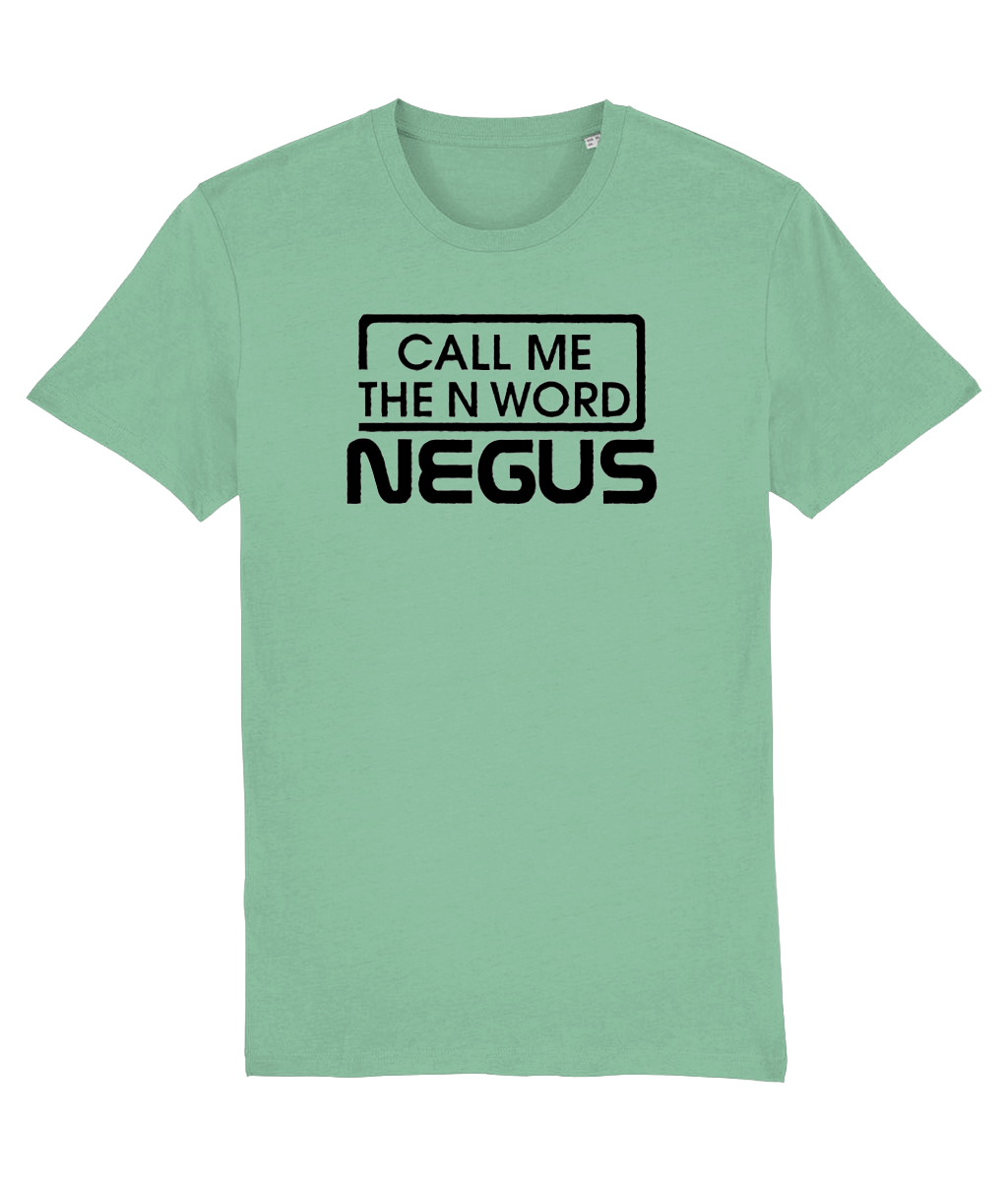 Call Me The N Word Negus, Men's, Organic Ring Spun Cotton T-Shirt, Black Logo