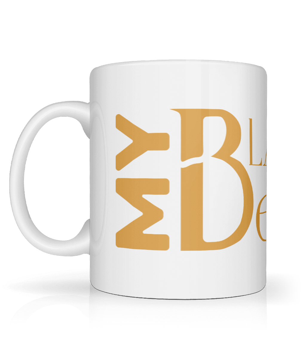 My Black Is Beautiful, Tea, Coffee Ceramic Mug, Cup, Gold Logo, White, 11oz