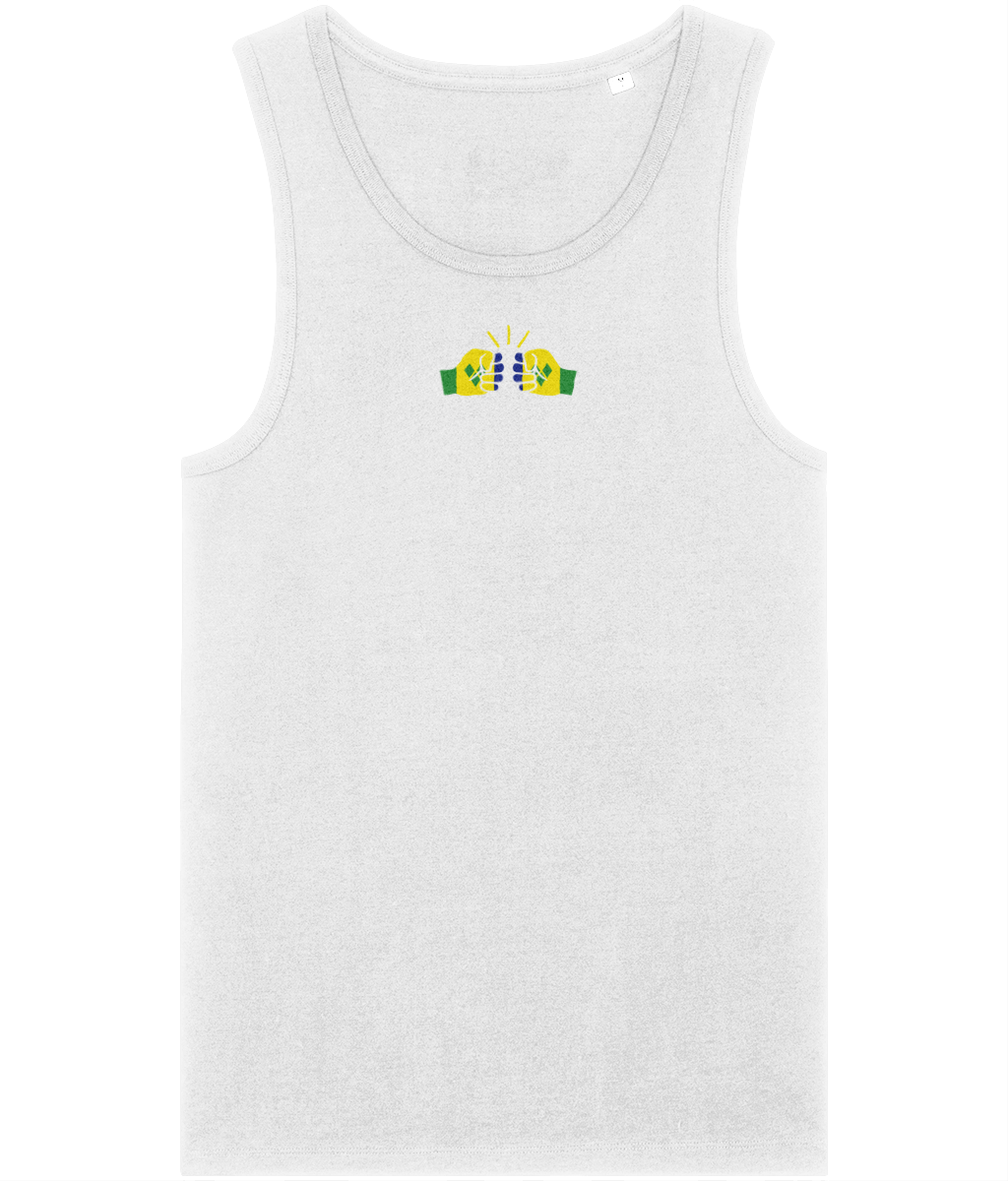 We Run Tings,  St. Vincent, Men's, Organic Cotton, Tank/Vest Top, Small Centre Logo