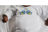 We Run Tings, St. Lucia, Baby Organic Cotton Unisex Long Sleeve Sleepsuit/Bodysuit/Babygrow, 0-12mths
