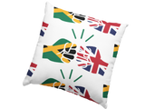 We Run Tings, Jamaica & United Kingdom, Dual Parentage, Throw, Pillow, Cushion, White, 40 x 40cm